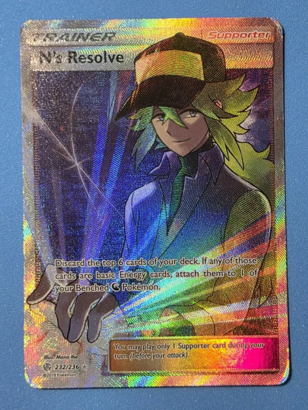 Pokémon N's Resolve Full Art Ultra Rare Trainer Cosmic Eclipse 232/236 Mp/Hp